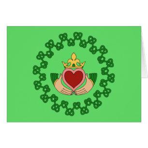 Claddagh und grüne Knüpfarbeit-Gruß-Karte