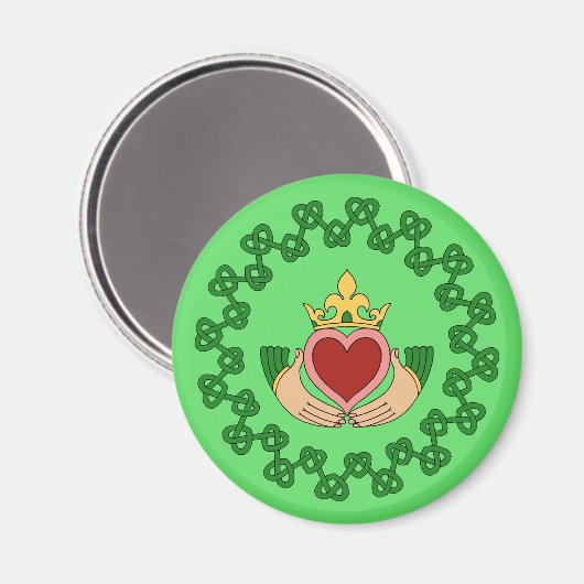 Claddagh und grüne Knüpfarbeit Magnet (Vorderseite/Rückseite)
