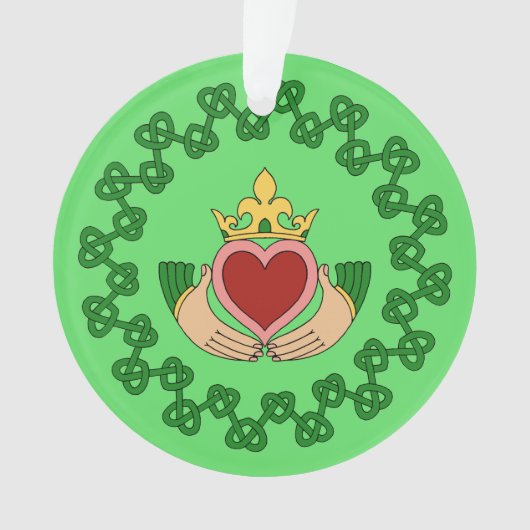 Claddagh und grüne Knüpfarbeit Ornament (Vorderseite)