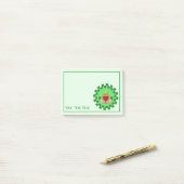 Claddagh und grüne Knüpfarbeit Post-it Klebezettel (Auf Schreibtisch)