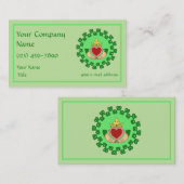 Claddagh und grüne Knüpfarbeit Visitenkarte (Vorne/Hinten)