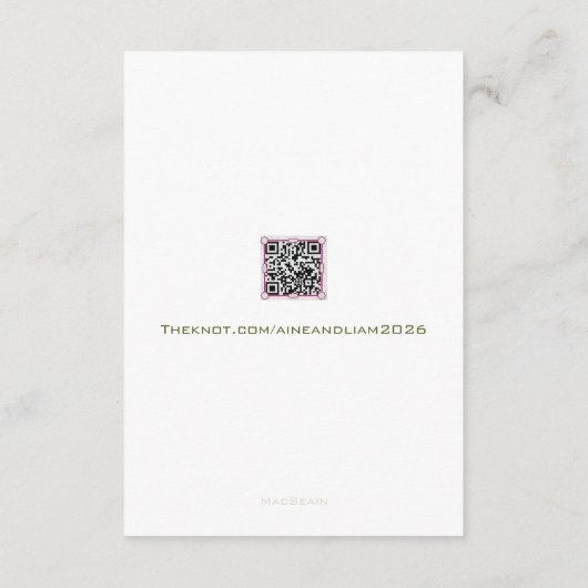 Claddagh Wedding Enclosure Card Begleitkarte (Rückseite)