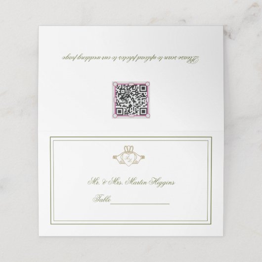 Claddagh Wedding Platzkarte (Außenseite Aufgefaltet)