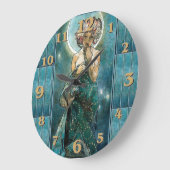 Clair de Lune - Mucha Große Wanduhr (Winkel)