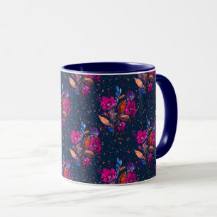 Claire Harvest Watercolor Floral Custom Color Tasse