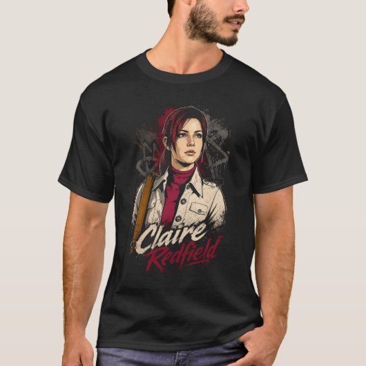 Claire Horror Redfield Art 09 | Basic Dark T-Shirt (Vorderseite)