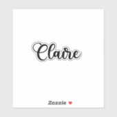 Claire Name - Handgeschriebene Kalligrafie Aufkleber (Blatt)