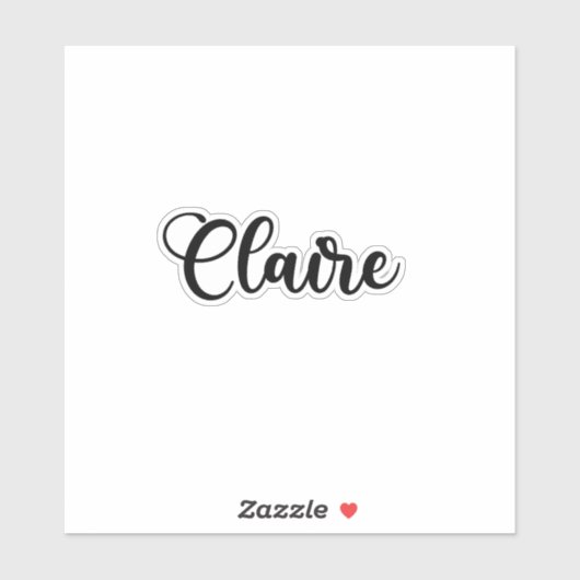 Claire Name - Handgeschriebene Kalligrafie Aufkleber (Blatt)