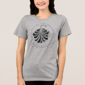 CLAIRE-Peptid, Pfau mit individuellem Text, hell Tri-Blend Shirt (Vorderseite)