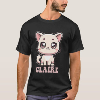 Claire Süße Kitty-Katze-Design für Mädchen Name Cl T-Shirt