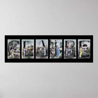 CLAIRE Vintag Alphabet Letter Name Art Poster