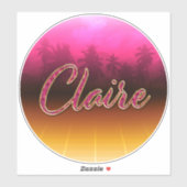 Claire Vorname Name golden pink Aufkleber Sticker (Blatt)