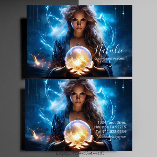 Clairvoyant Psychische Kristallkugel Universum Visitenkarte