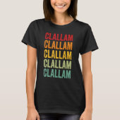 Clallam County Washington Rainbow Text Design T-Shirt (Vorderseite)