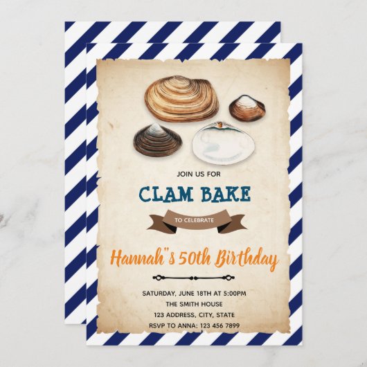 Clam-Bäckerei - Einladung (Vorne/Hinten)