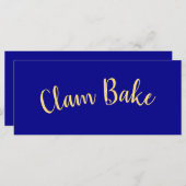 CLAM BAKE Extravaganter Spaß Text Royal Blue Hinte (Vorne/Hinten)