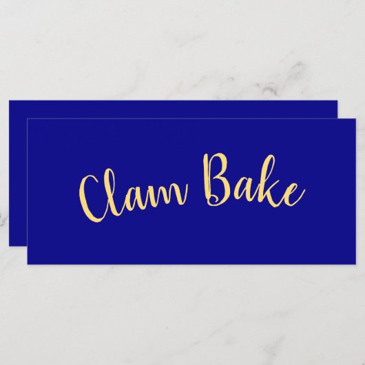 CLAM BAKE Extravaganter Spaß Text Royal Blue Hinte (Vorne/Hinten)