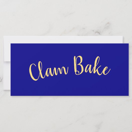 CLAM BAKE Extravaganter Spaß Text Royal Blue Hinte (Vorderseite)