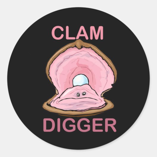 CLAM DIGGER RUNDER AUFKLEBER (Vorderseite)