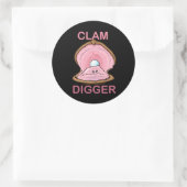 CLAM DIGGER RUNDER AUFKLEBER (Tasche)