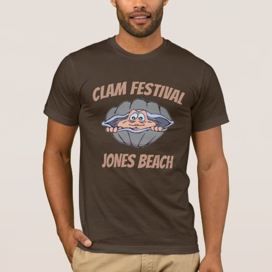 Clam Festival, Jones Beach, Text, T-Shirt (Vorderseite)