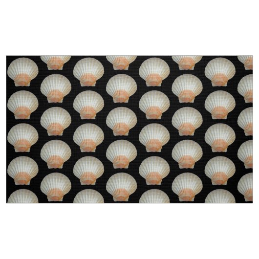 Clam Muschel Pattern - Schwarz Stoff (Fat Quarter (45,7 x 55,9 cm))