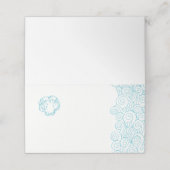 Clam Muschel Wellen Aqua Beach Gäste Platzkarten (Außenseite Aufgefaltet)