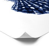 Clam Muscheln Navy Beach Deco Poster (Ecke)