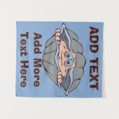 Clam, Oyster-Bar, Text hinzufügen, Band Wandteppich (Vorderseite (Horizontal))