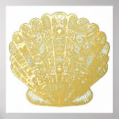 Clam Seashell Foil Prints Foliendrucke (Vorderseite)