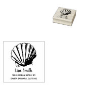 Clam Seashell Individuelle Name Rücksendeadresse Gummistempel (Stempel)