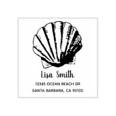 Clam Seashell Individuelle Name Rücksendeadresse Gummistempel (Prägung)