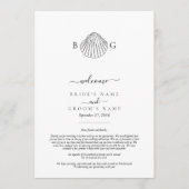 Clam Seashell Monogram Wedding Tour Programm (Vorderseite)