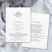 Clam Seashell Monogram Wedding Tour Programm