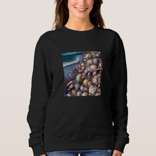 Clam Seashell Shell Collector Beach Ocean Coastal Sweatshirt (Vorderseite)