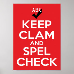 Clam und Spel-Karo behalten Poster