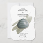 Clam Watercolor Stroke Wedding Einladungen (Vorderseite)