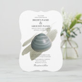 Clam Watercolor Stroke Wedding Einladungen (Stehend Vorderseite)