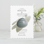 Clam Watercolor Stroke Wedding Einladungen (Stehend Vorderseite)