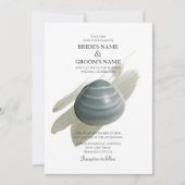 Clam Watercolor Stroke Wedding Einladungen (Vorderseite)