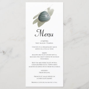 Clam Watercolor Stroke Wedding Menükarte