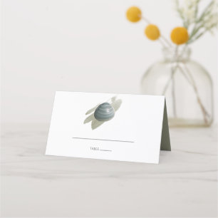 Clam Watercolor Stroke Wedding Platzkarte