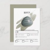 Clam Watercolor Stroke Wedding RSVP Cards (Vorne/Hinten)