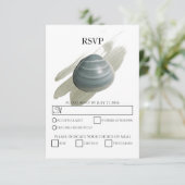Clam Watercolor Stroke Wedding RSVP Cards Karte (Stehend Vorderseite)