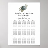Clam Watercolor Stroke Wedding Seating Chart Poster (Vorne)