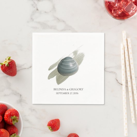 Clam Watercolor Stroke Wedding Serviette (Beispiel)