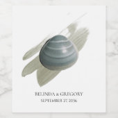 Clam Watercolor Stroke Wedding Weinetikett (Einzelnes Label)