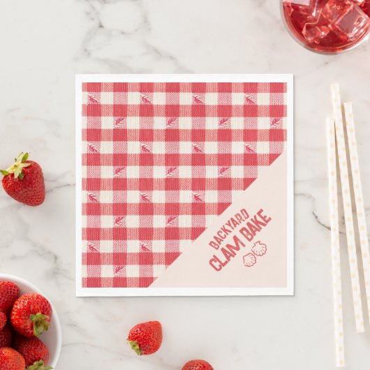 Clambake Lässig Meeresfrüchte Abendessen Gingham R Serviette (Beispiel)