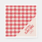 Clambake Lässig Meeresfrüchte Abendessen Gingham R Serviette (Vorderseite)