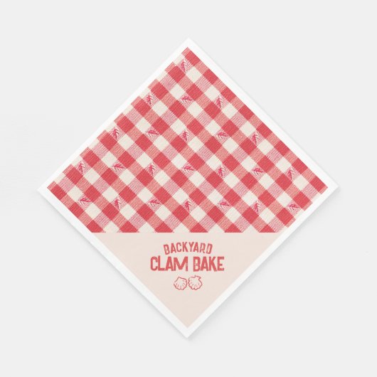 Clambake Lässig Meeresfrüchte Abendessen Gingham R Serviette (Ecke)